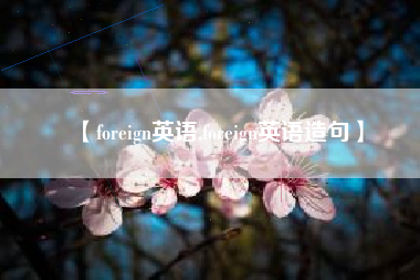 【foreign英语,foreign英语造句】