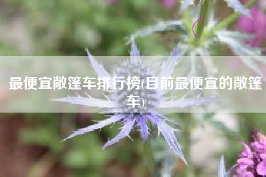 最便宜敞篷车排行榜(目前最便宜的敞篷车) 最便宜敞篷车排行榜(目前最便宜的敞篷车)