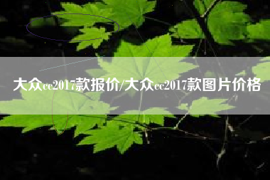 大众cc2017款报价/大众cc2017款图片价格